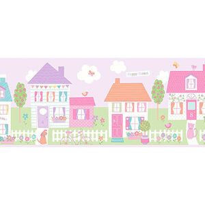Children's, (Purple) Happy Street, Wallpaper Border 205