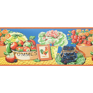 Still Life, Fruit & Flowers Wallpaper Border