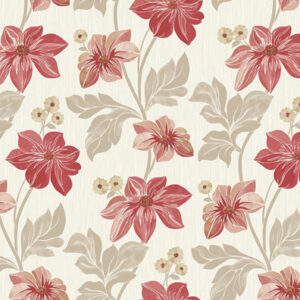Climbing Floral Trail Wallpaper (Red)