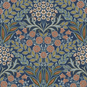 Blue, Heritage Blooms, Solid Vinyl