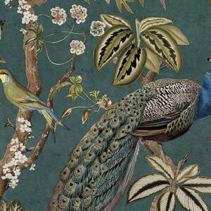 Enchanted Peacock Wilderness (Aqua)