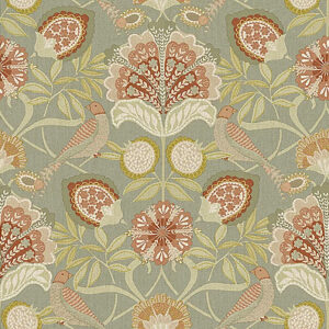 Sage Green Arts & Craft Inspired Wallpaper