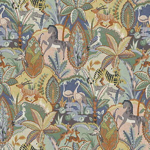 Multicoloured, Folk Style, Animal Garden Wallpaper