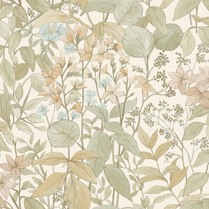 Hand Drawn Style Soft Botanical Garden (Sage)