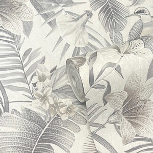 Majestic Tropical Jungle Birds - Neutral Warm Grey