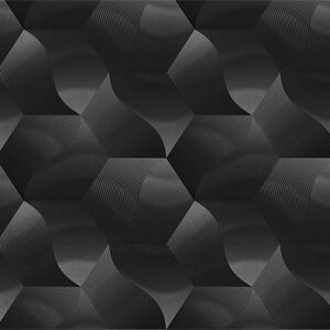 Charcoal Textured Hexagon Wave Pattern