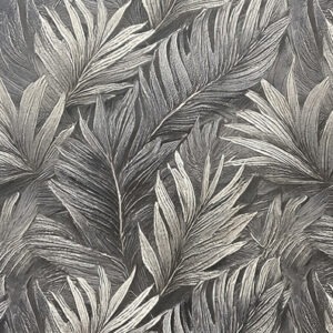 Textured Jungle Leaf Design - Charcoal