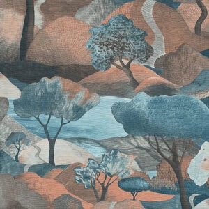 Rolling Hills & Woodland Landscape