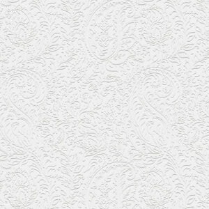 Traditional Victorian Style, Paintable Wallpaper (White)